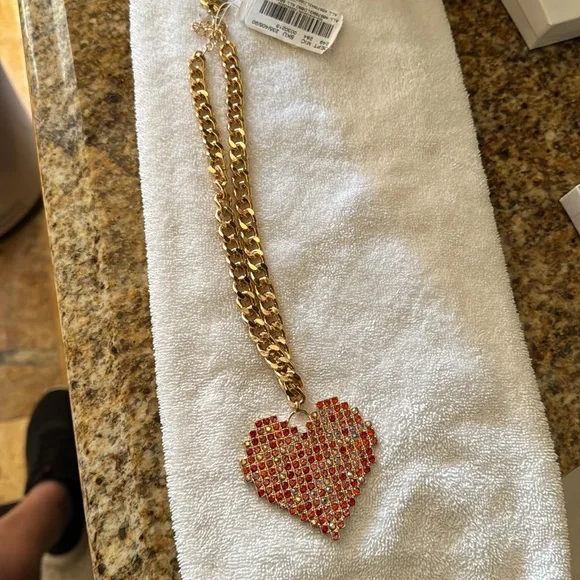 Betsy Johnson chain with heart necklace